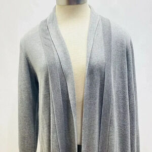 Gloria Women Long Sleeve Open Front Gray Casual Cardigan Sweater Size Large
